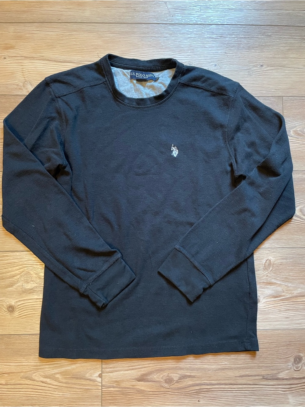 U.S. Polo Assn. Black Long Sleeve Crewneck Thermal Shirt